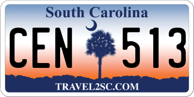 SC license plate CEN513