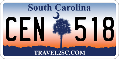 SC license plate CEN518