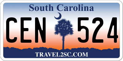 SC license plate CEN524