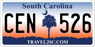 SC license plate CEN526