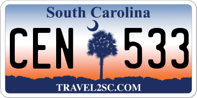 SC license plate CEN533
