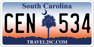 SC license plate CEN534