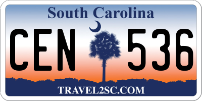 SC license plate CEN536