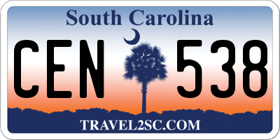 SC license plate CEN538