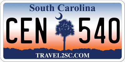 SC license plate CEN540