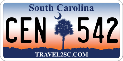 SC license plate CEN542