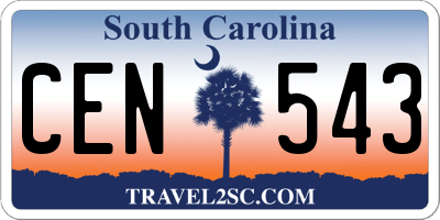 SC license plate CEN543