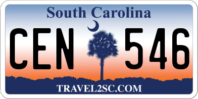 SC license plate CEN546