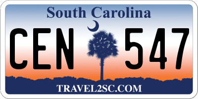 SC license plate CEN547