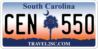 SC license plate CEN550