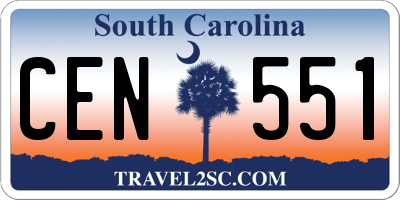 SC license plate CEN551