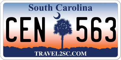 SC license plate CEN563
