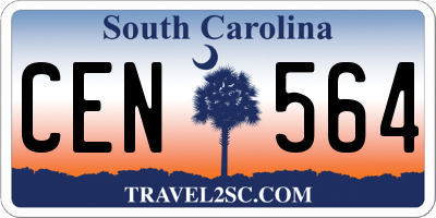 SC license plate CEN564