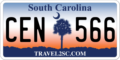 SC license plate CEN566