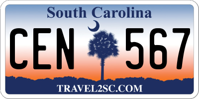 SC license plate CEN567