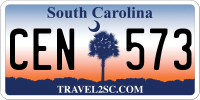 SC license plate CEN573