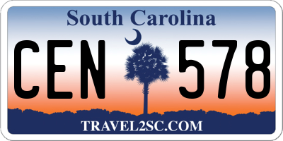 SC license plate CEN578