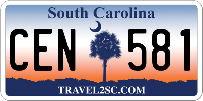 SC license plate CEN581