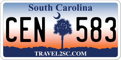 SC license plate CEN583