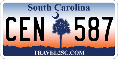 SC license plate CEN587