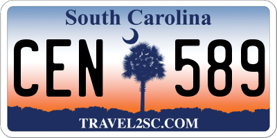 SC license plate CEN589