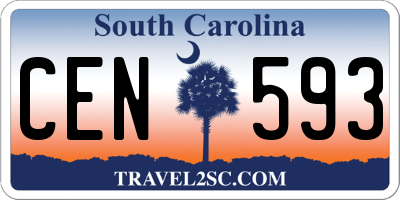 SC license plate CEN593