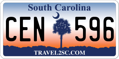 SC license plate CEN596
