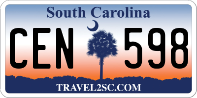 SC license plate CEN598