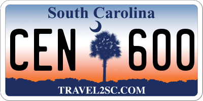 SC license plate CEN600