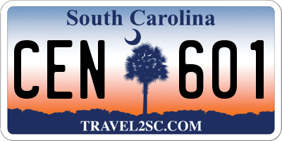 SC license plate CEN601