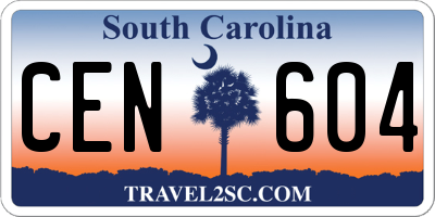 SC license plate CEN604