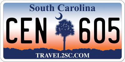 SC license plate CEN605