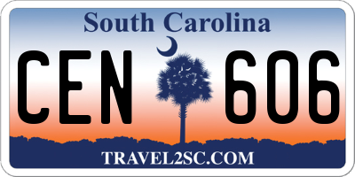 SC license plate CEN606