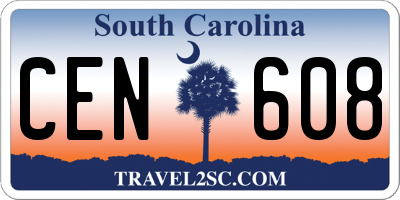 SC license plate CEN608