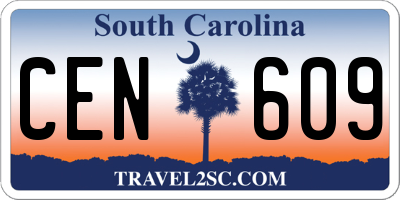 SC license plate CEN609