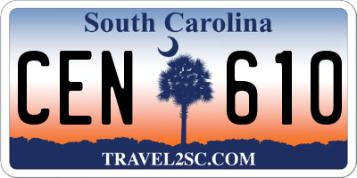 SC license plate CEN610
