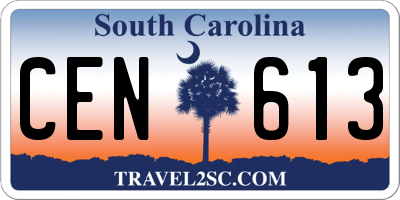 SC license plate CEN613