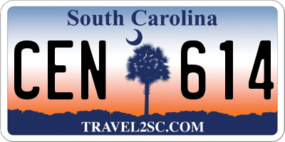 SC license plate CEN614