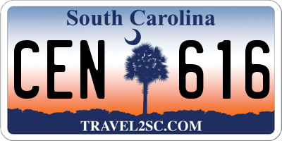SC license plate CEN616