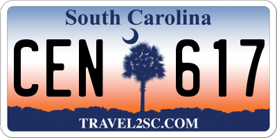SC license plate CEN617