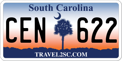 SC license plate CEN622