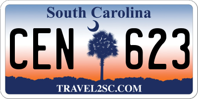 SC license plate CEN623