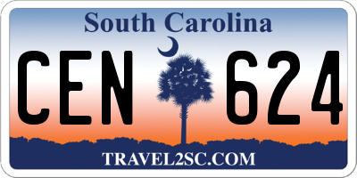 SC license plate CEN624