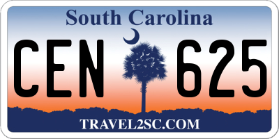 SC license plate CEN625