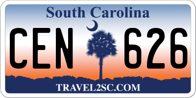 SC license plate CEN626