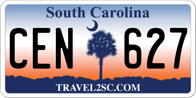 SC license plate CEN627