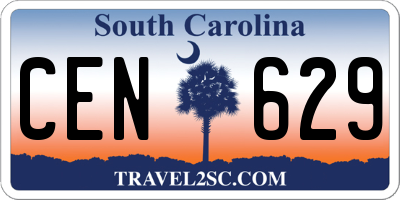 SC license plate CEN629