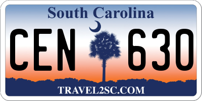 SC license plate CEN630