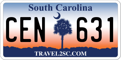 SC license plate CEN631
