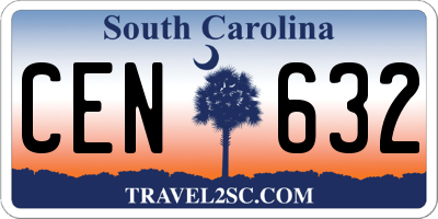 SC license plate CEN632